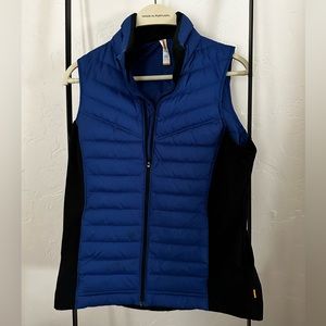Lucy Blue & Black Athletic Puffer Vest
